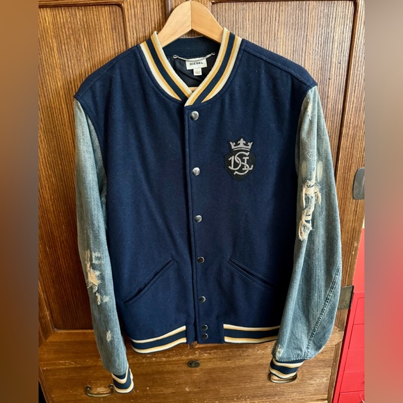 Diesel Other - Diesel Men's Navy and Light Blue Varsity Jacket size L